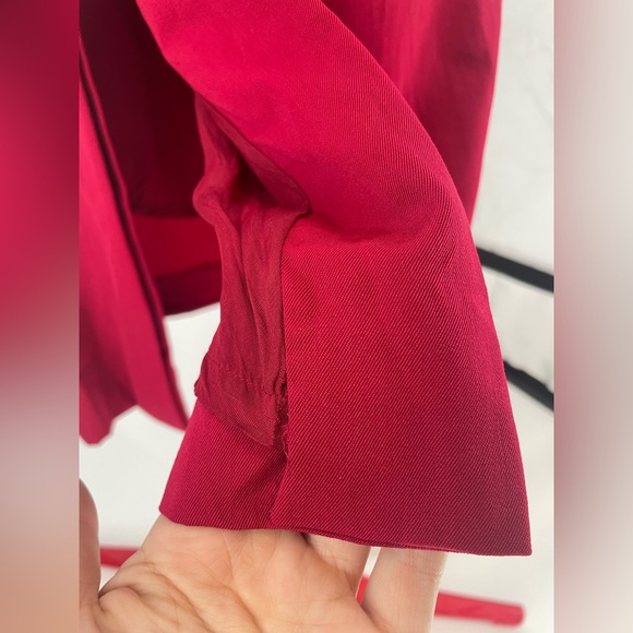 VTG 1980s Cranberry Long Sleeve Wool Shift Midi Dress / Blazer Dress - Picture 15 of 16